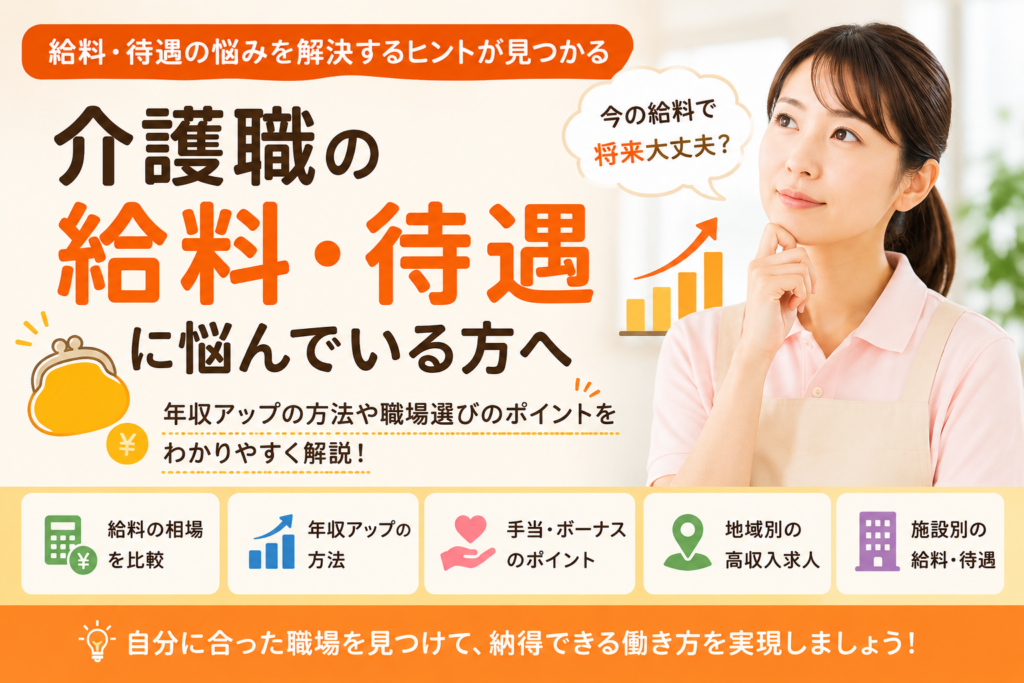 介護職の給料・待遇・年収アップ・高収入求人の解説